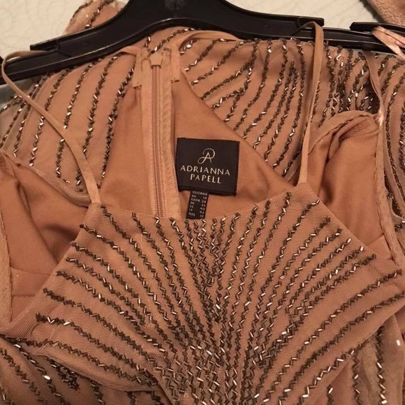 Adrianna Papell Art Deco halter neck beaded gown - Picture 2 of 4